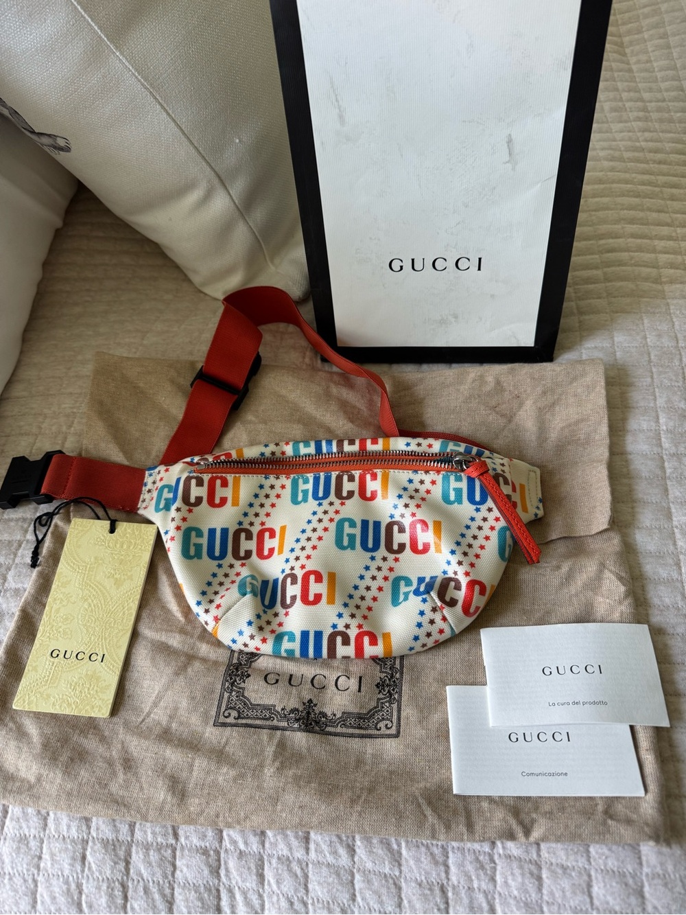 Gucci Multicolor Logo Print Belt Bag